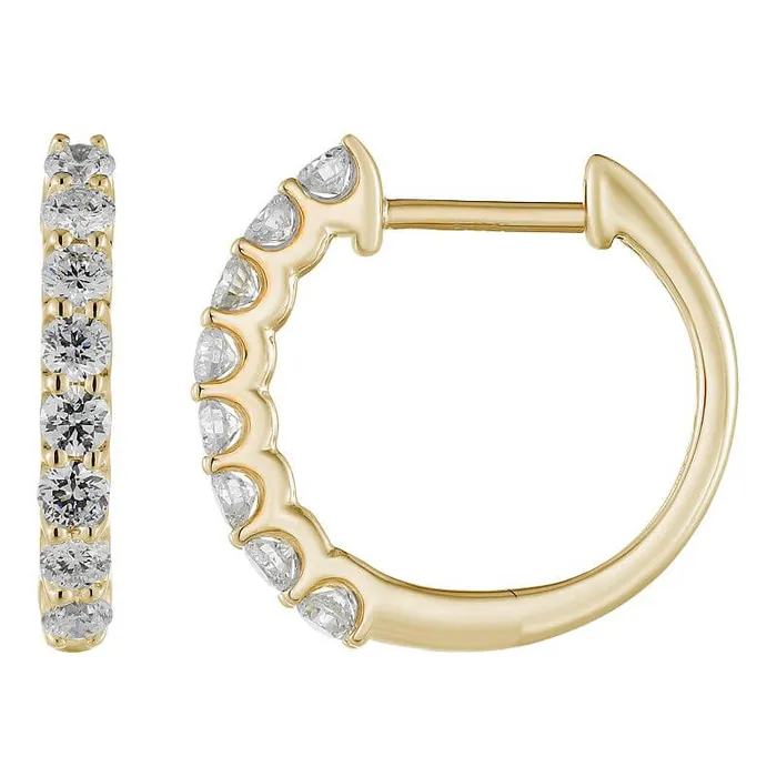 Earrings Izakov Diamonds Fine Jewelry 14K Gold Scalloped Diamond Hoop Earrings Earrings Izakov Diamonds Fine Jewelry 14K Gold Scalloped Diamond Hoop Earrings