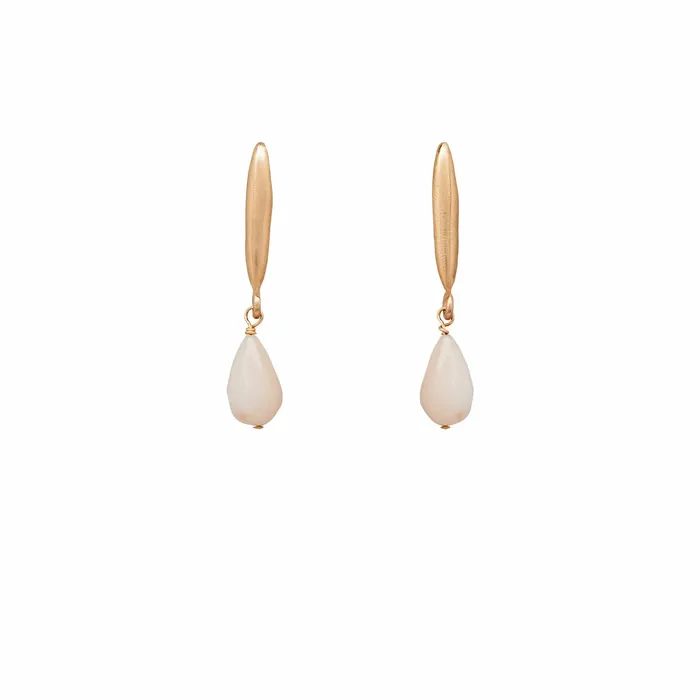 Earrings Julie Cohn Design GRAIN BRONZE PINK AGATE EARRINGS