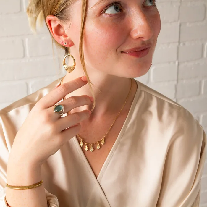 Earrings Small Aurora Blue Sapphire Stud Earring in Yellow Gold Corey Egan