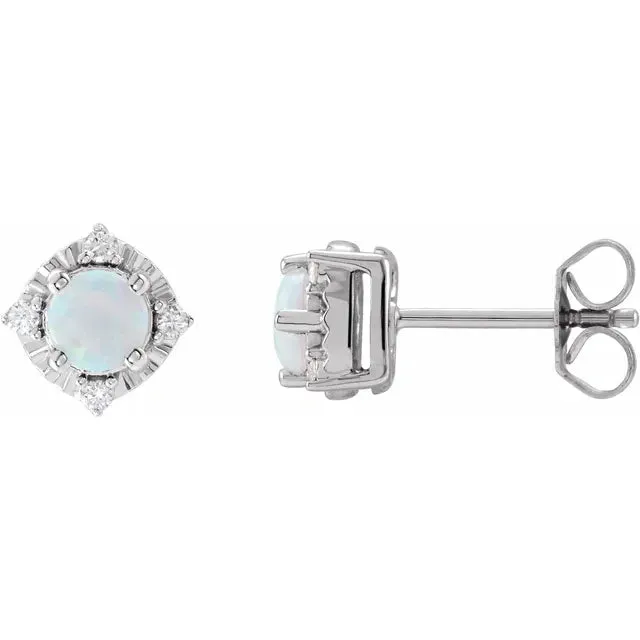 Earrings Storyteller by Vintage Magnality Luxe Wear Everyday Halo Style Birthstone Natural Diamond Stud Earrings Sterling Silver