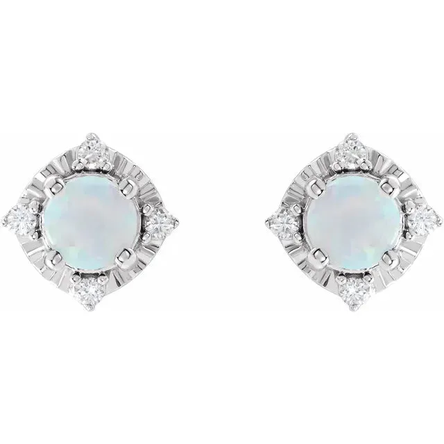 Earrings Storyteller by Vintage Magnality Luxe Wear Everyday Halo Style Birthstone Natural Diamond Stud Earrings Sterling Silver