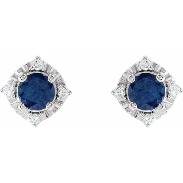 Earrings Storyteller by Vintage Magnality Luxe Wear Everyday Halo Style Birthstone Natural Diamond Stud Earrings Sterling Silver