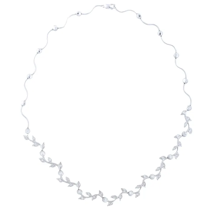 Grape Vine Necklace 125 ct Diamonds in White Gold Beauvince Necklaces