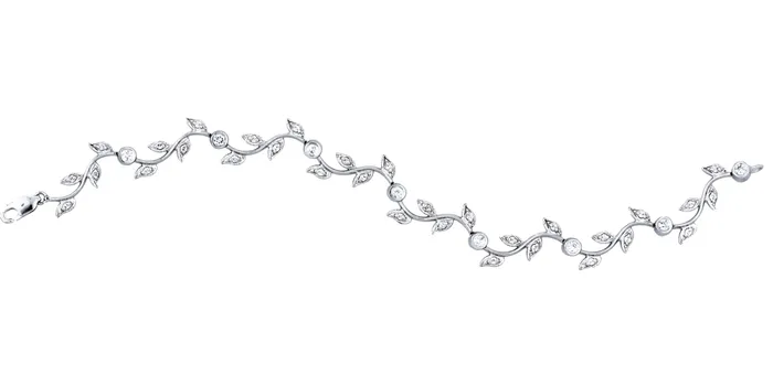 Grape Vine Necklace 125 ct Diamonds in White Gold Beauvince Necklaces