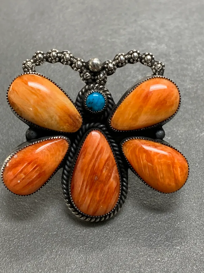 Hemerson Brown Rings Hemerson Brown Navajo Sterling Silver Spiny Oyster Turquoise Ring Hemerson Brown Rings Hemerson Brown Navajo Sterling Silver Spiny Oyster Turquoise Ring