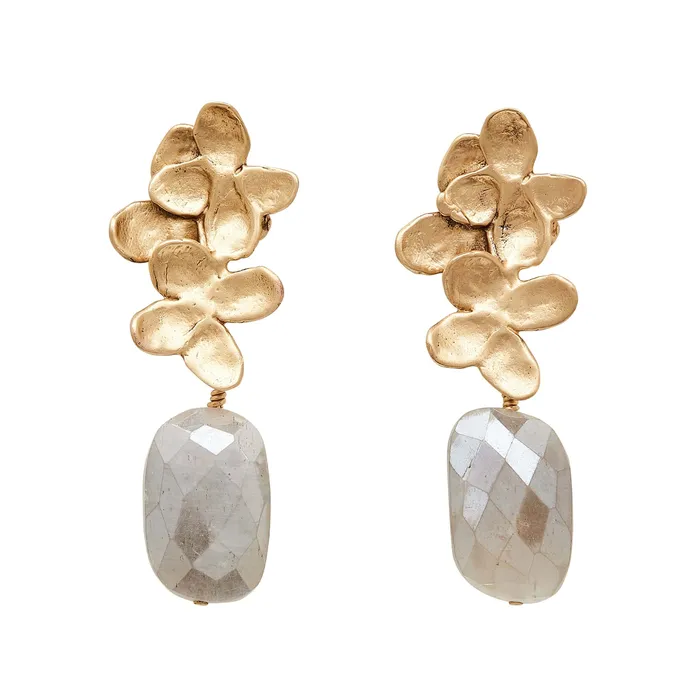 HYDRANGEA BRONZE MOONSTONE EARRING Julie Cohn Design Earrings