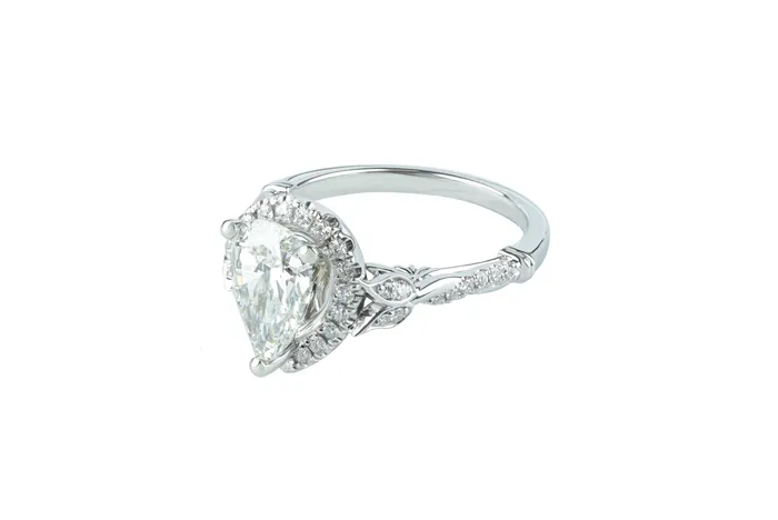 Luminar 179 ctw GIA Certified Pear Cut Diamond Engagement Ring Luminar Rings