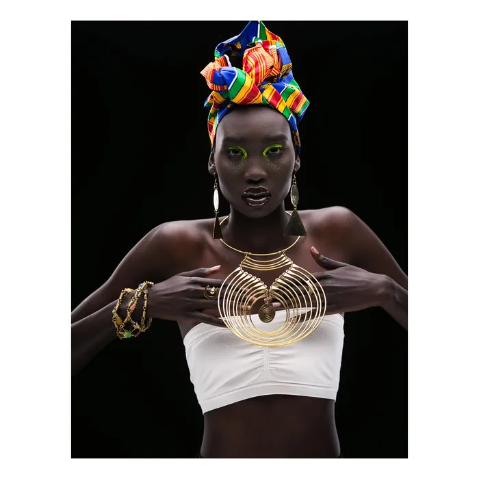 Mwassus Jewelry Necklaces African Long Brass Necklace