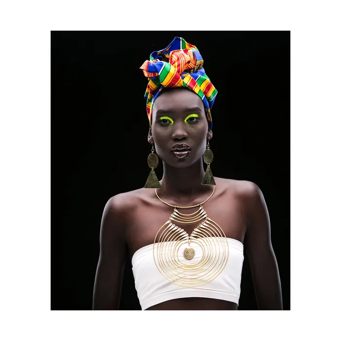 Mwassus Jewelry Necklaces African Long Brass Necklace