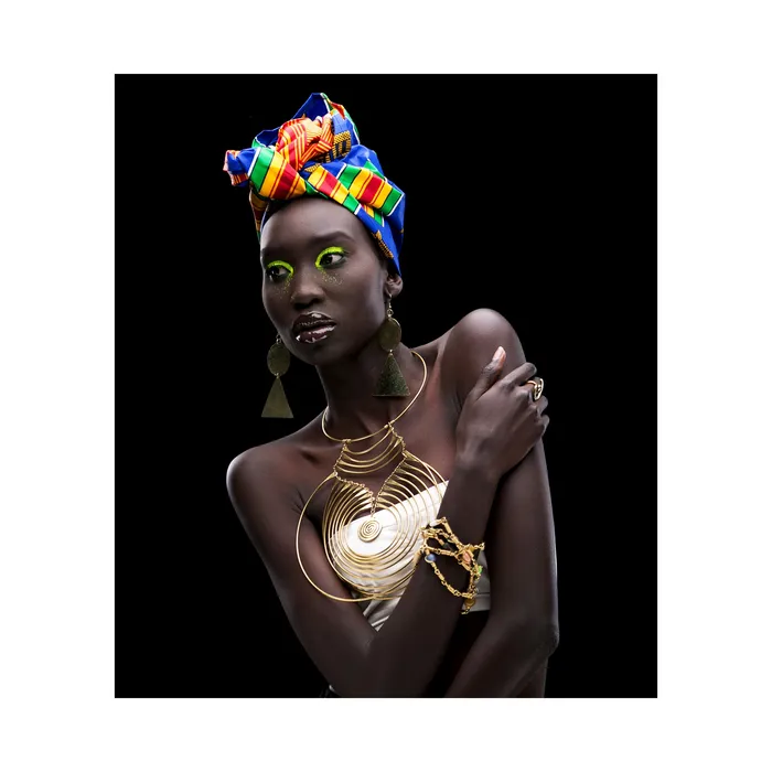 Mwassus Jewelry Necklaces African Long Brass Necklace
