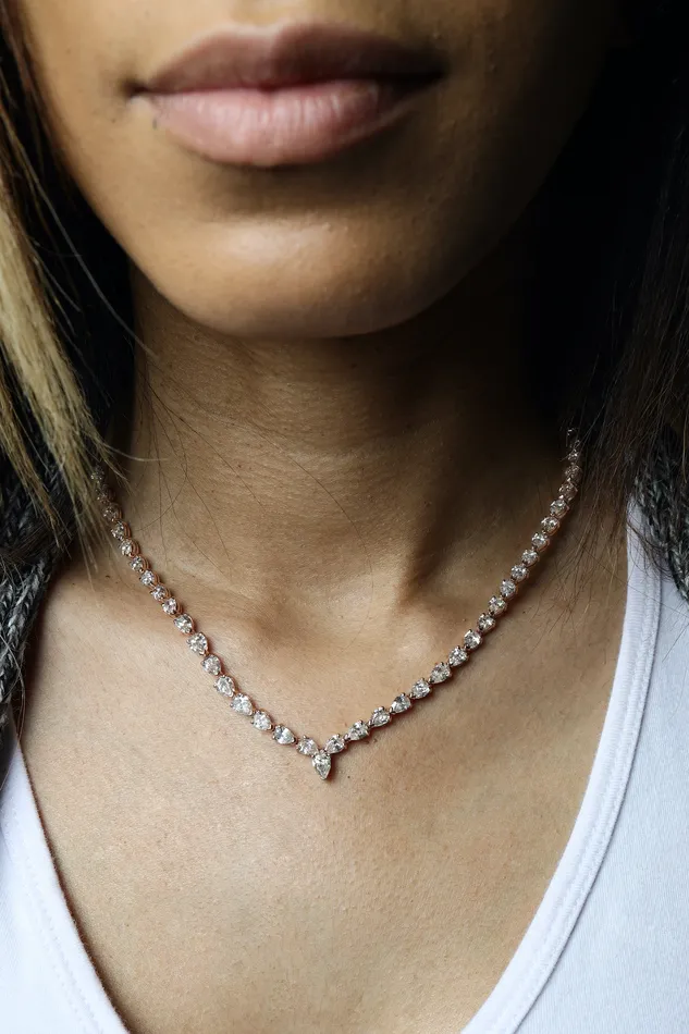 Necklaces Crown Jewels Coin 20 ct Diamond Riviera Necklace