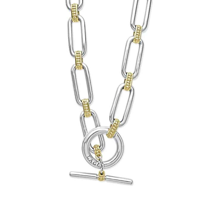 Necklaces LAGOS Signature Caviar 18 Two Tone Link Necklace
