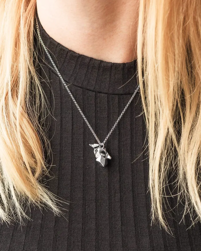 Necklaces sciencejewelry1824 origami heart necklace silver