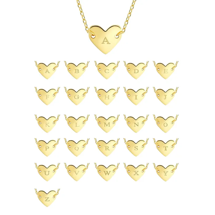 pau jewelry Necklaces Heart letter necklace