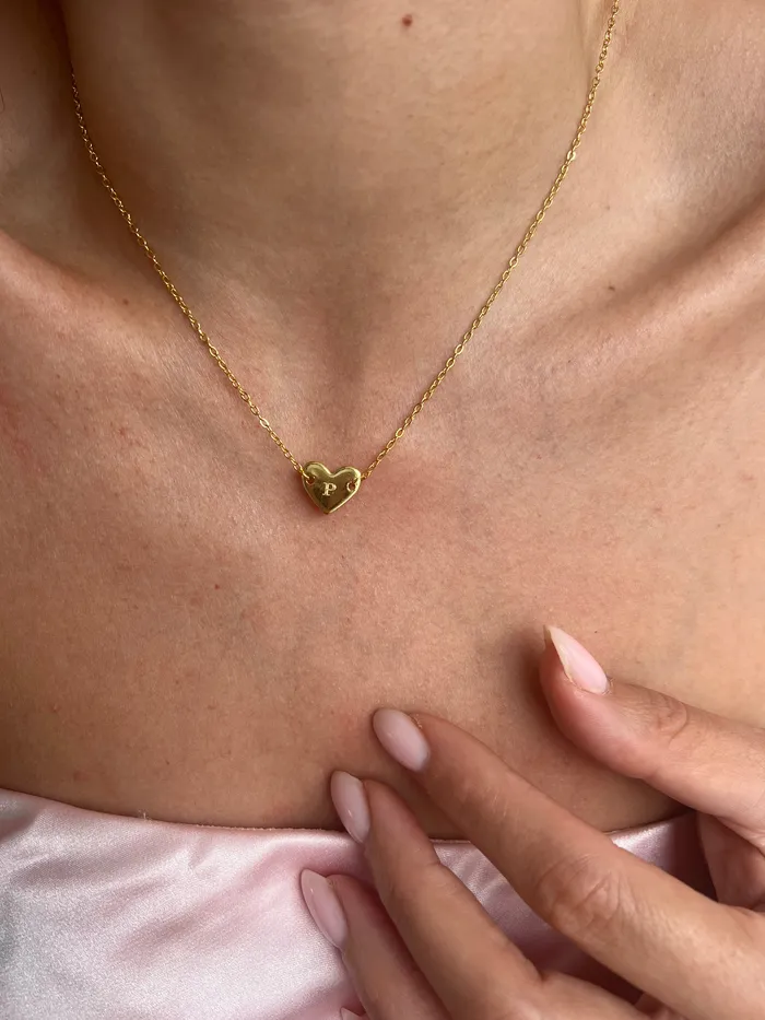 pau jewelry Necklaces Heart letter necklace
