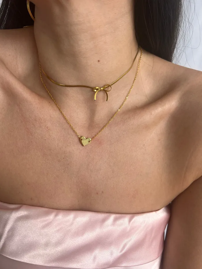 pau jewelry Necklaces Heart letter necklace