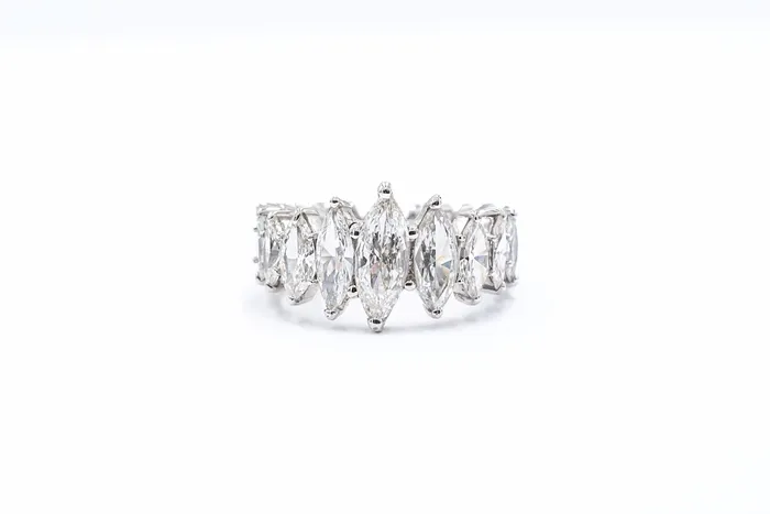 Rings 5 ctw Marquise Diamond Ring Platinum Crown Jewels Coin