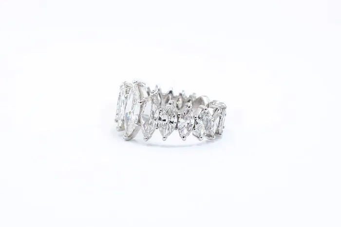 Rings 5 ctw Marquise Diamond Ring Platinum Crown Jewels Coin