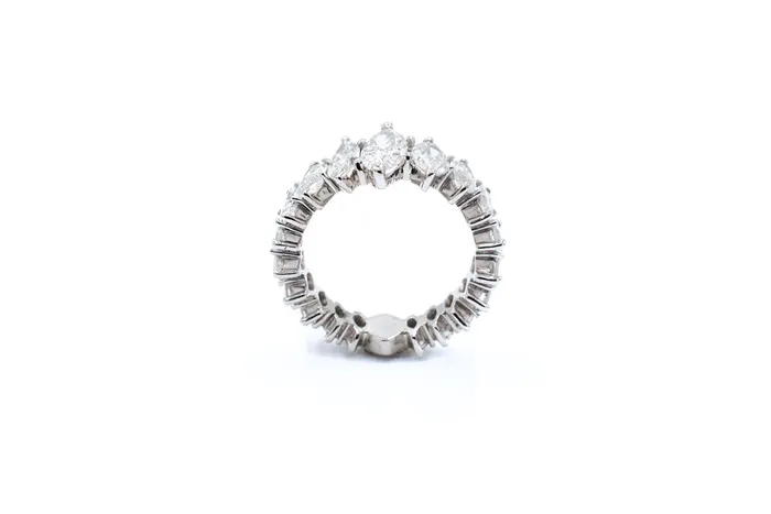 Rings 5 ctw Marquise Diamond Ring Platinum Crown Jewels Coin