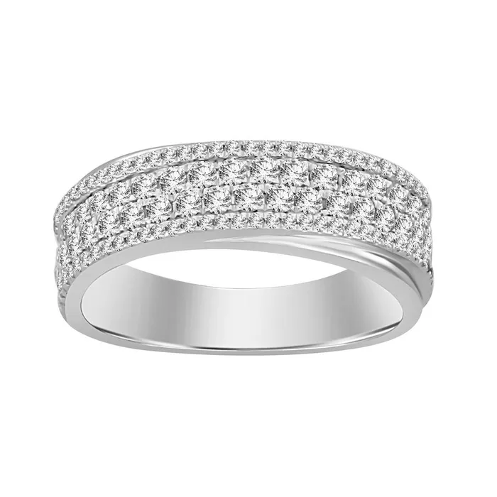 Rings AV LADIES BAND 065CT ROUND DIAMOND 14K WHITE GOLD