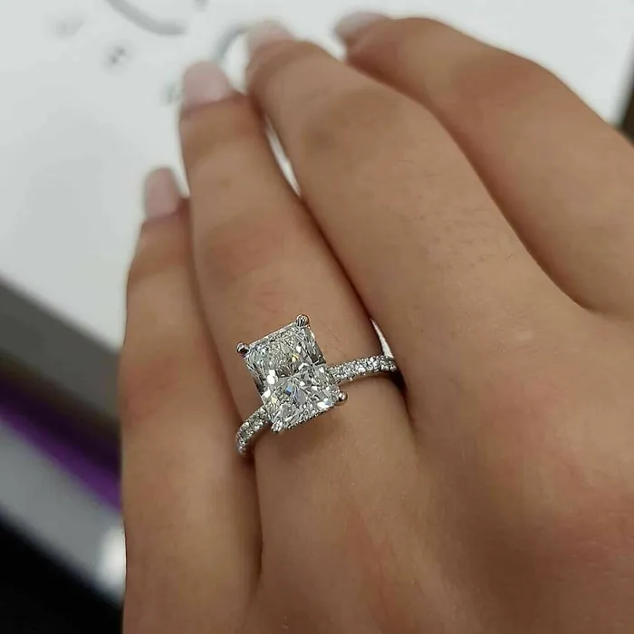 Rings Beauvince Beauvince GIA Certified 150 Carat Radiant HVS2 Engagement Ring