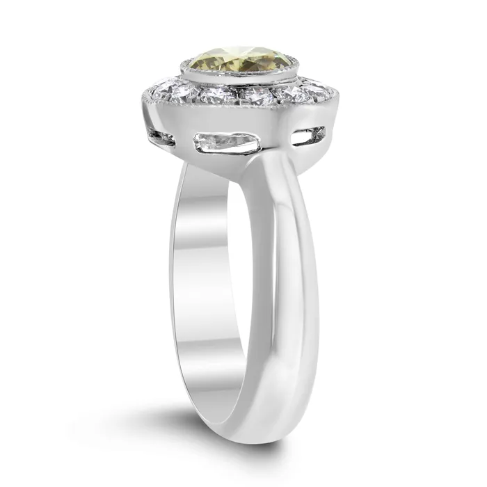 Rings Beauvince Chunky Chocolate Diamond Ring 084 ct Round Fancy Brown Diamond in White Gold