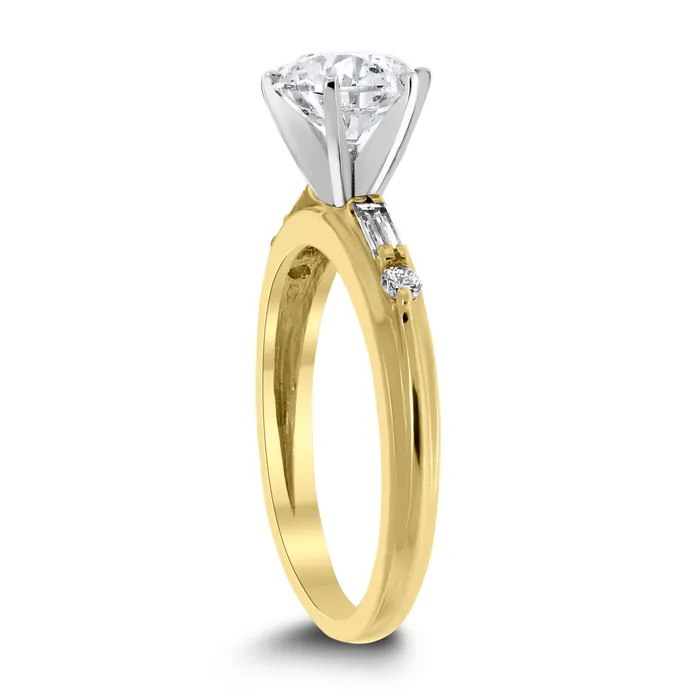 Rings Beauvince Serena Engagement Ring Bridal Set 150 ct Round HSI3 EGLUSA Diamond in Yellow Gold