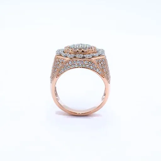 Rings Crown Jewels Coin 325 ctw Mens Pave Flower Cluster Diamond Ring