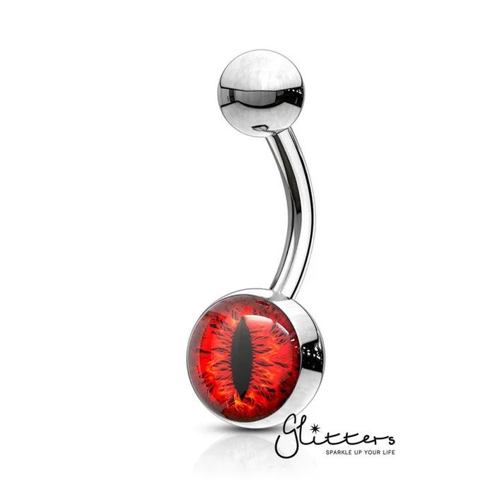 Rings Glitters 316L Surgical Steel Snake Eye Inlaid Belly Button Navel Ring Red Rings Glitters 316L Surgical Steel Snake Eye Inlaid Belly Button Navel Ring Red