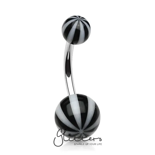 Rings Glitters Black Acrylic Candy Balls Navel Ring