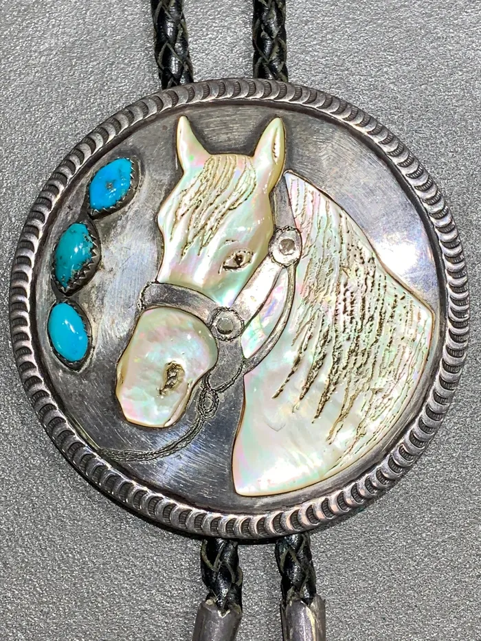 Rings NATIVE AMERICAN VINTAGE NATIVE AMERICAN HORSE BOLO STERLING SILVER