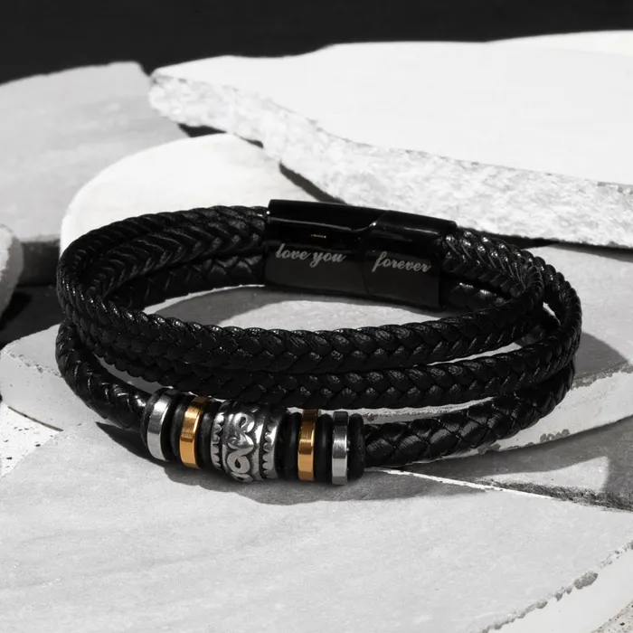 ShineOn Fulfillment Bracelets Gift For My Grandson From His Grandpa I Closed My Eyes Mens Braided Leather Bracelet Great As A Christmas Gift or A Birthday Present For Him