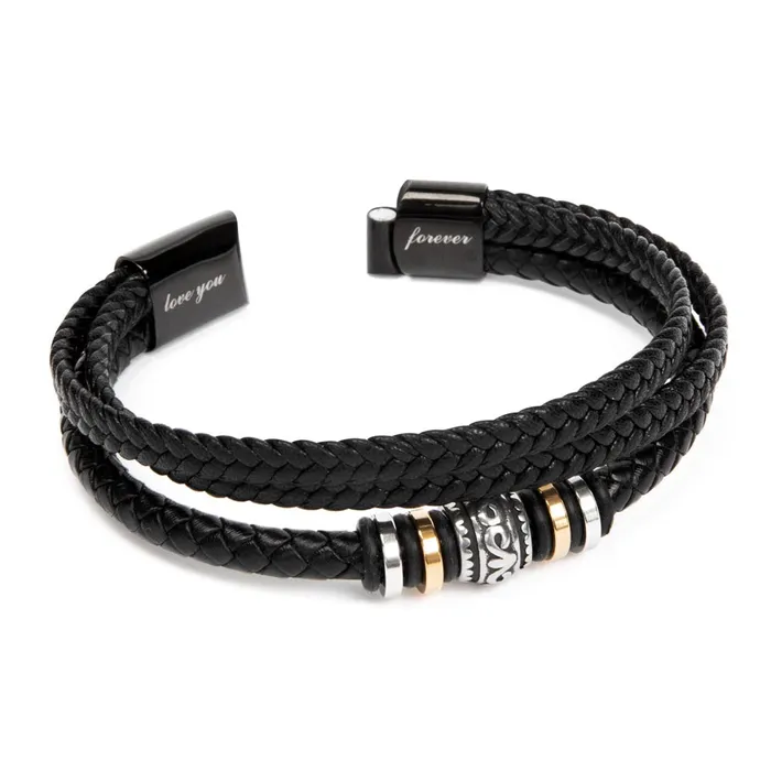 ShineOn Fulfillment Bracelets Gift For My Grandson From His Grandpa I Closed My Eyes Mens Braided Leather Bracelet Great As A Christmas Gift or A Birthday Present For Him