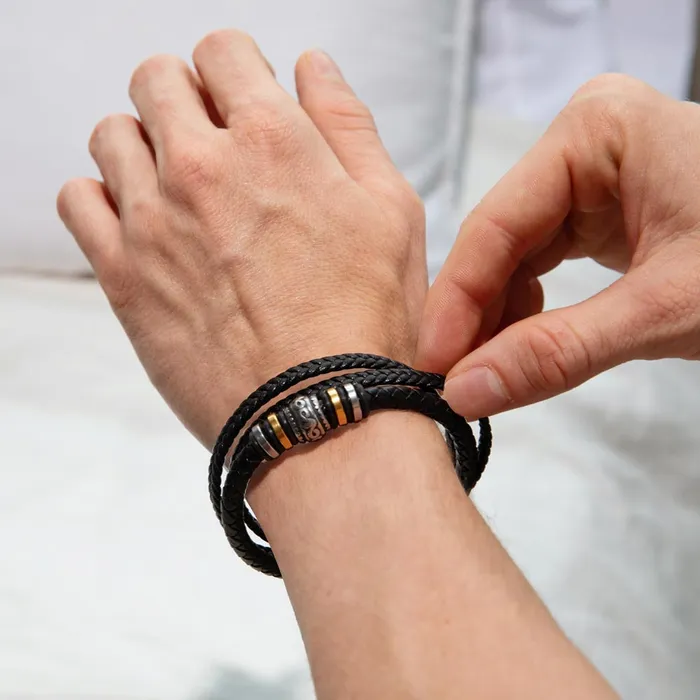 ShineOn Fulfillment Bracelets Gift For My Grandson From His Grandpa I Closed My Eyes Mens Braided Leather Bracelet Great As A Christmas Gift or A Birthday Present For Him