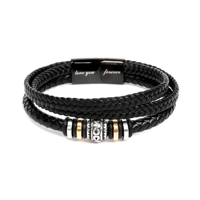 ShineOn Fulfillment Bracelets Gift For My Grandson From His Grandpa I Closed My Eyes Mens Braided Leather Bracelet Great As A Christmas Gift or A Birthday Present For Him