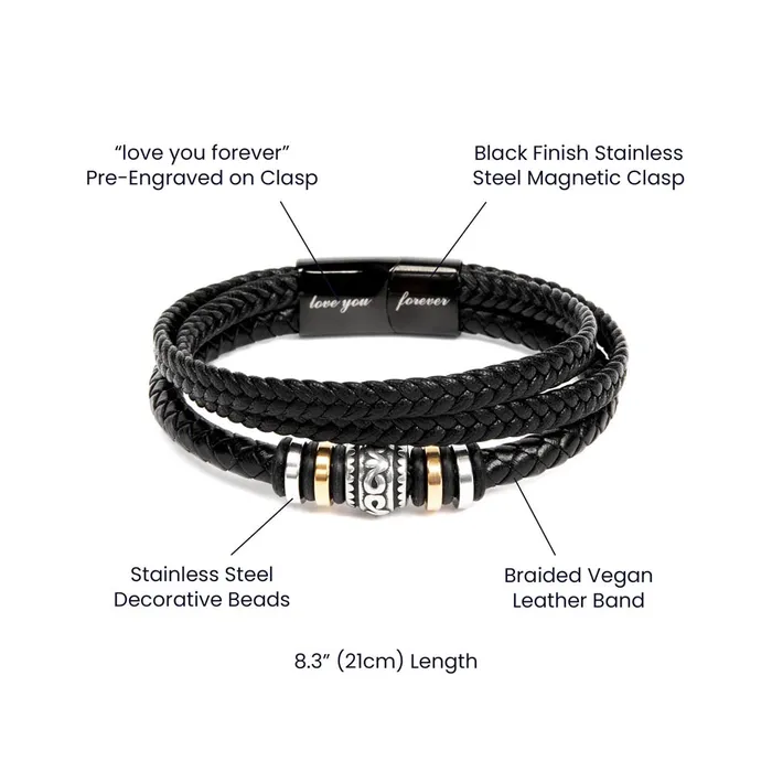 ShineOn Fulfillment Bracelets Gift For My Grandson From His Grandpa I Closed My Eyes Mens Braided Leather Bracelet Great As A Christmas Gift or A Birthday Present For Him