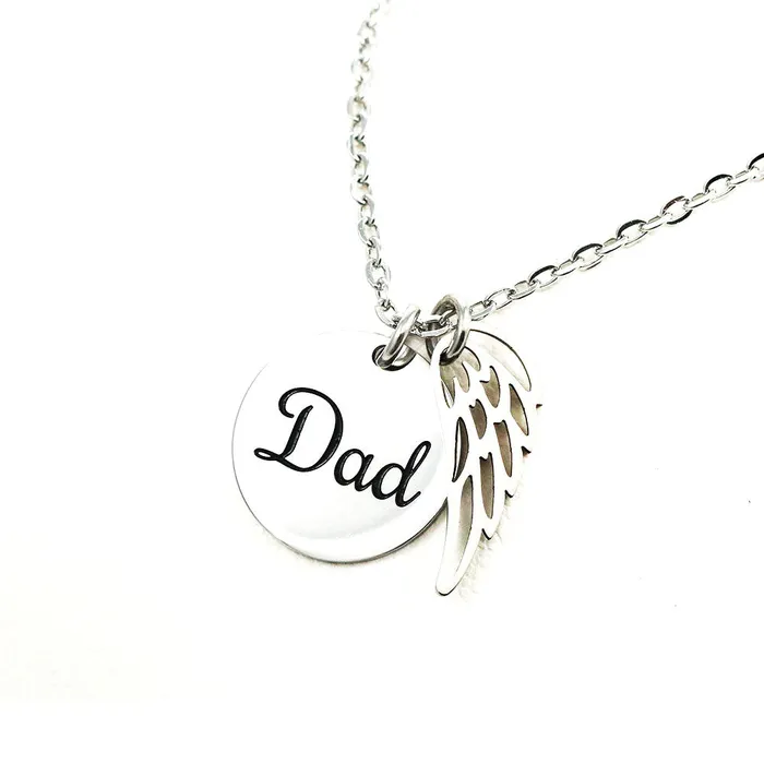 ShineOn Fulfillment Necklaces Dad Memorial Necklace and Personal Card