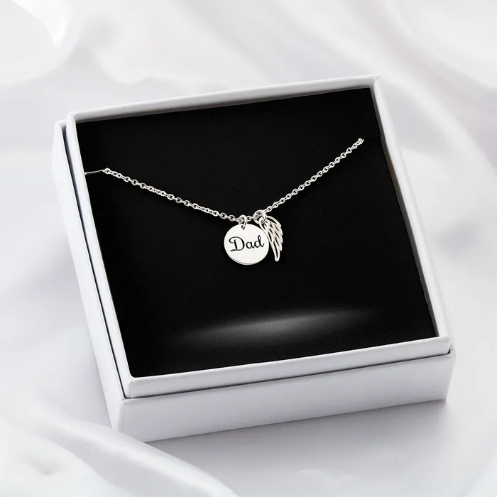 ShineOn Fulfillment Necklaces Dad Memorial Necklace and Personal Card