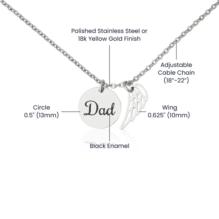 ShineOn Fulfillment Necklaces Dad Memorial Necklace and Personal Card