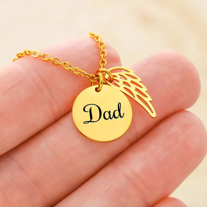 ShineOn Fulfillment Necklaces Dad Memorial Necklace and Personal Card