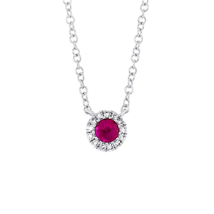 SHY CREATION Necklaces Ruby and Diamond Pendant Necklace