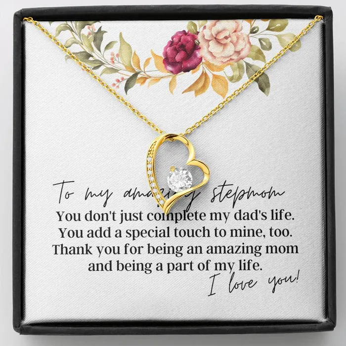 To My Amazing Stepmom I Love You Forever Love Pendant Necklace ShineOn Fulfillment Necklaces