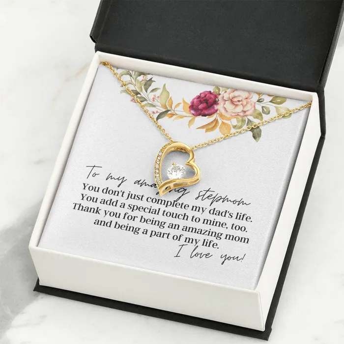To My Amazing Stepmom I Love You Forever Love Pendant Necklace ShineOn Fulfillment Necklaces