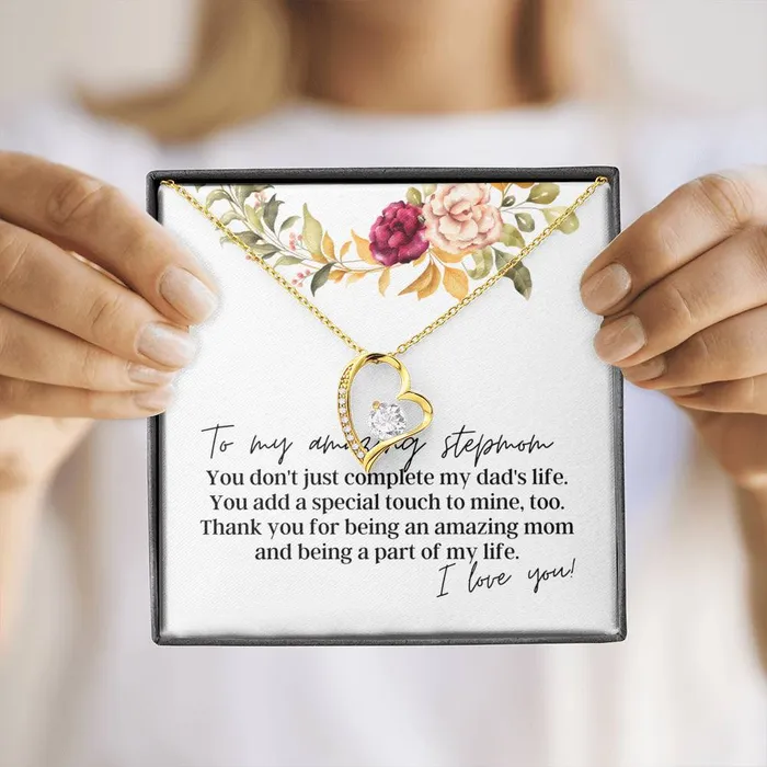 To My Amazing Stepmom I Love You Forever Love Pendant Necklace ShineOn Fulfillment Necklaces